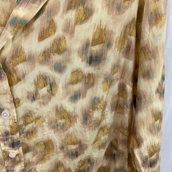 J.Crew The Perfect Shirt Watercolor Leopard Print size 4 - Picture 6 of 7